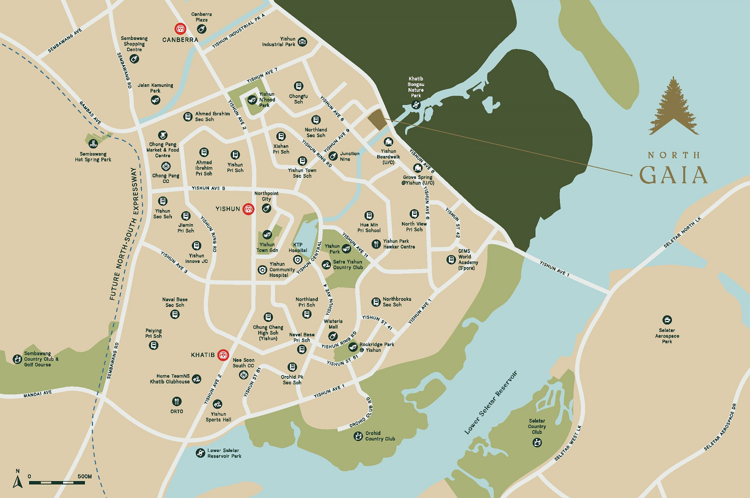 North Gaia EC @ Yishun Developer Location Map